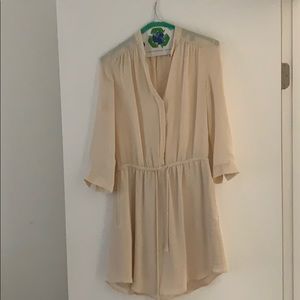 T. Babaton creme silk dress